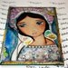 Watching Over You - Giclee Angel print mounted on Wood Folk art RETABLO by FLOR LARIOS