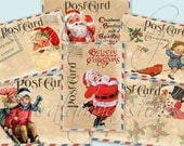 HOLIDAY POSTCARDS Collage Digital Images -printable download file-