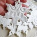 Made to Order...Let it snow, A set 3 beautiful handmade bone china snowflake ornaments