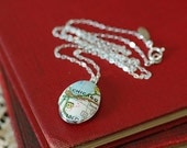 Chicago Map Necklace Small Silver Locket, Sterling Chain - Ready to Ship