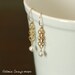 Gold Filigree Wedding Earrings, White Freshwater Pearl, Brass Filigree Accent, Gold Hooks, Art Nouveau Vintage Style