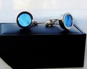 Blazing Blue Cufflink Real Morpho Butterfly Wing Cuff Links and Cufflink presentation Box great for Wedding, Groom, Spring Wedding