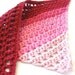 crochet bandana hair kerchief for women, teens, girls, and toddlers - scarlet red, hot pink, honeysuckle, and blush stripes - ready to ship