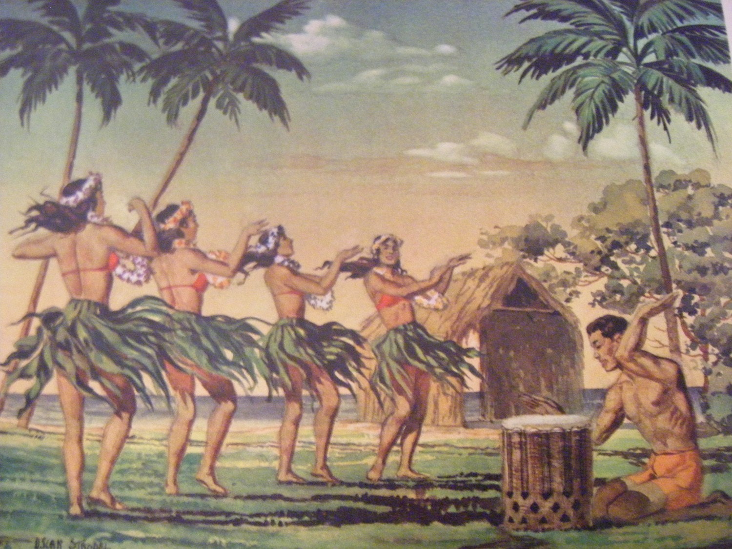 Vintage Hawaii Book  Story of our Island Paradise 1961 Leather Bound Collector Coffee Table Book
