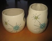 Vintage Francsican Starburst Atomic Mod Cream and Sugar