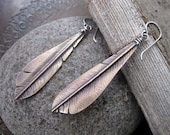 Large Bronze Woodpecker Flight Feather Earrings