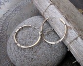 Medium Bronze and Silver Hoop Earrings