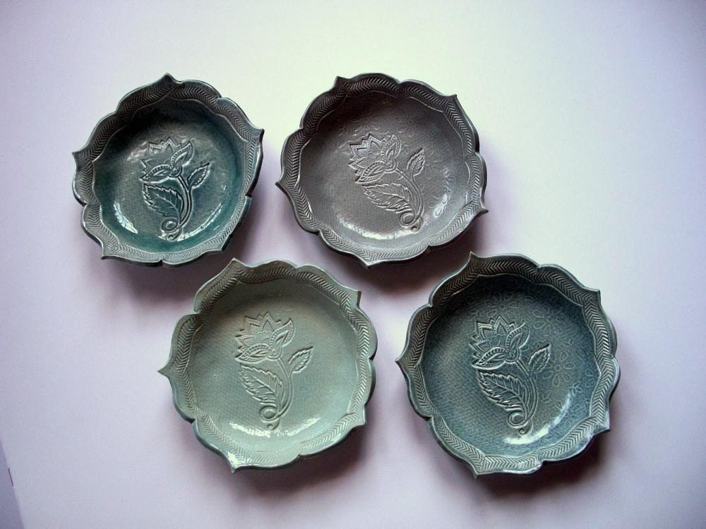 Blues For You-- Lotus Dessert Bowls