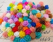 Cabochons - 100 Pieces of Rose Resin Cabochons - 50 Matched Pairs