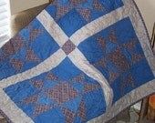 Lap Quilt with Ohio Star Design - 42 X 62 inches