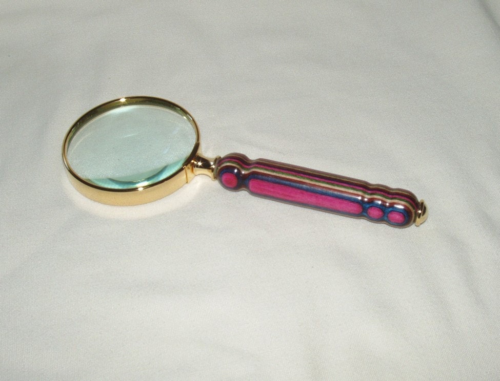 Magnifier Glass, 2 Power, Handcrafted Dymondwood Handle