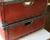 Vintage Industrial Coated Fiberboard Stacking Bins