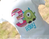 Tropical Lime Girl Monster Birthday Shirt