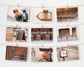 Paris Postcard Set, Framable Photo Cards, Brown, Paris Photography, 4x6 Art Prints