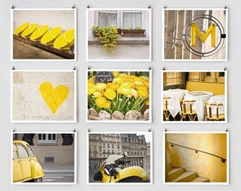 Paris Photography Collection, Yellow - Paris Art, French Large Wall Art, Yellow Wall Art, Color Photography