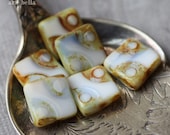 sale .. PHLOX .. Picasso Czech Square Beads (2026-10)