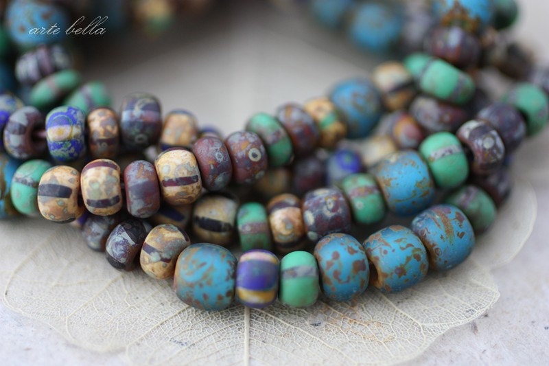 OLD WORLD MIX No. 2 .. Picasso Czech Matte Glass Seed Beads (2403)
