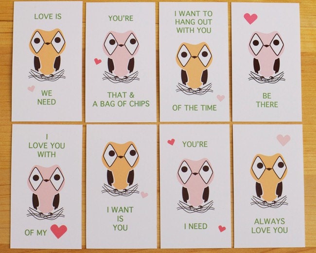Owl Love Notes - Printable PDF