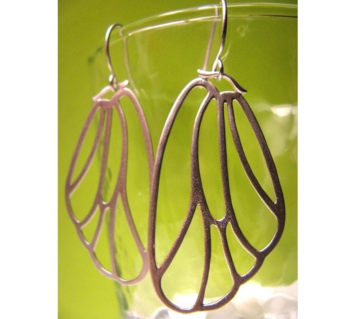 Fluttering Moth Wings in Matte Silver also available in Matte Gold or Gunmetal