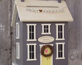 Original  -Wedding Card Box Birdhouse  Personalized -  Choose your Colors - includes JUST MARRIED banner