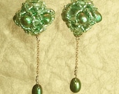 Spring green princess bride earrings