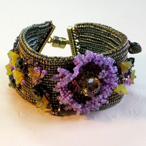 Flowers and vines cuff bracelet