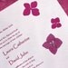 Hydrangea - pressed flower Letterpress Wedding Invitation - fuchsia on white