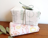 Printable gift wrap paper - leafs and flowers