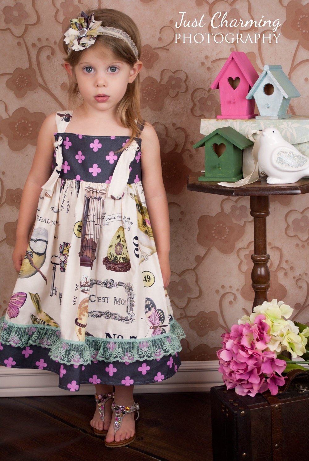 Summer Knot Dress in Spreading Her Wings Toddler Girls