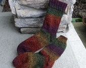 Fading Tweed Handknit Wool Socks - Size Ladies Medium (38/39 - 8/9)