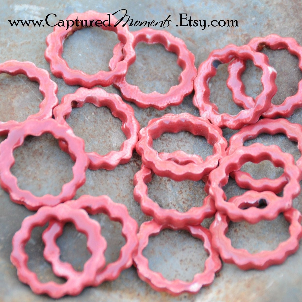 5 Tuscan Red components or links 27mm
