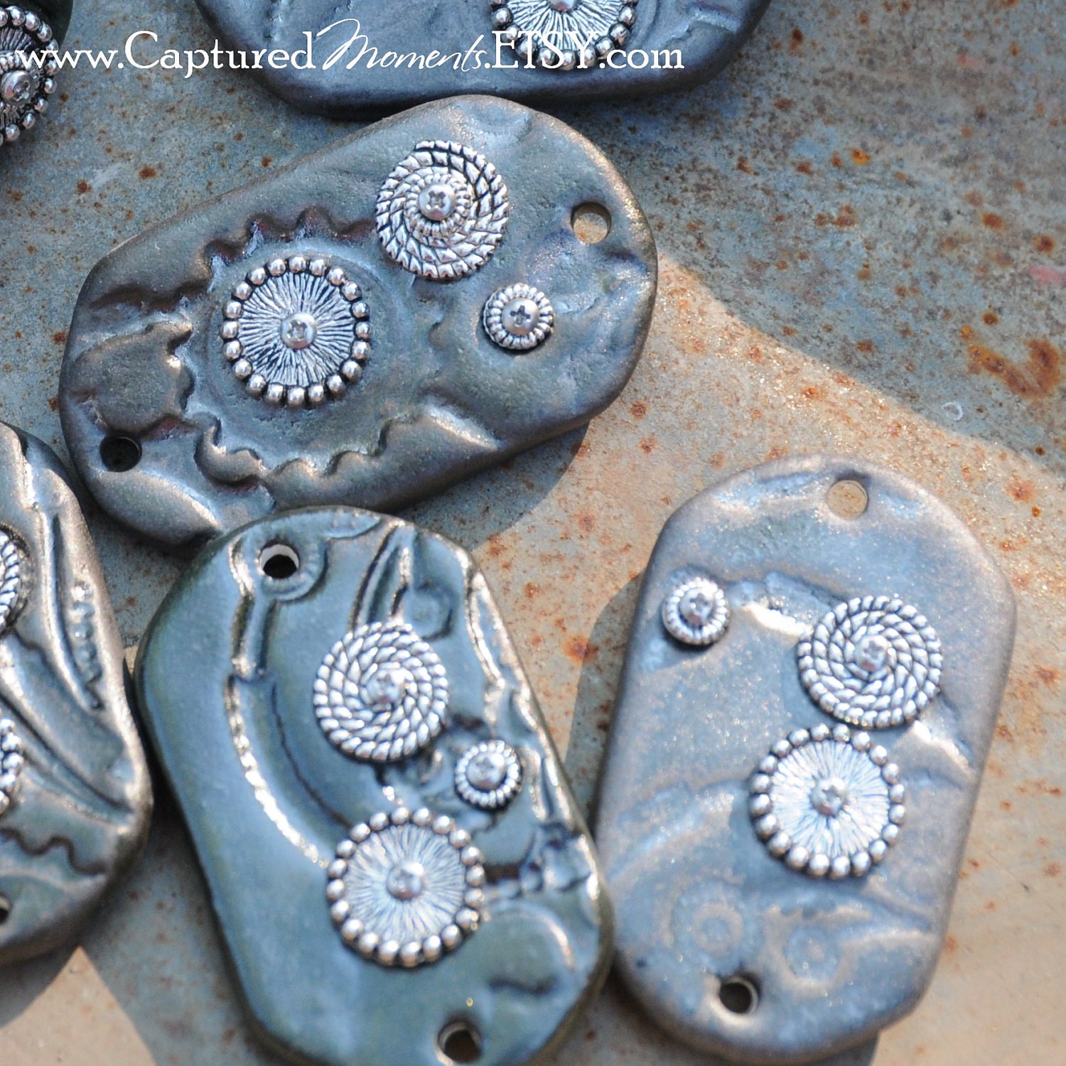 Mixed Media Gun Metal Bead, The Carmine Bead