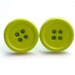 Chartreuse Green Button Earrings