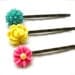 Summer Passion Set of Three Resin Cabochon Flower Bobby Pins