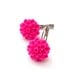 Hot Pink Mini Mum Cabochon Flower Earrings