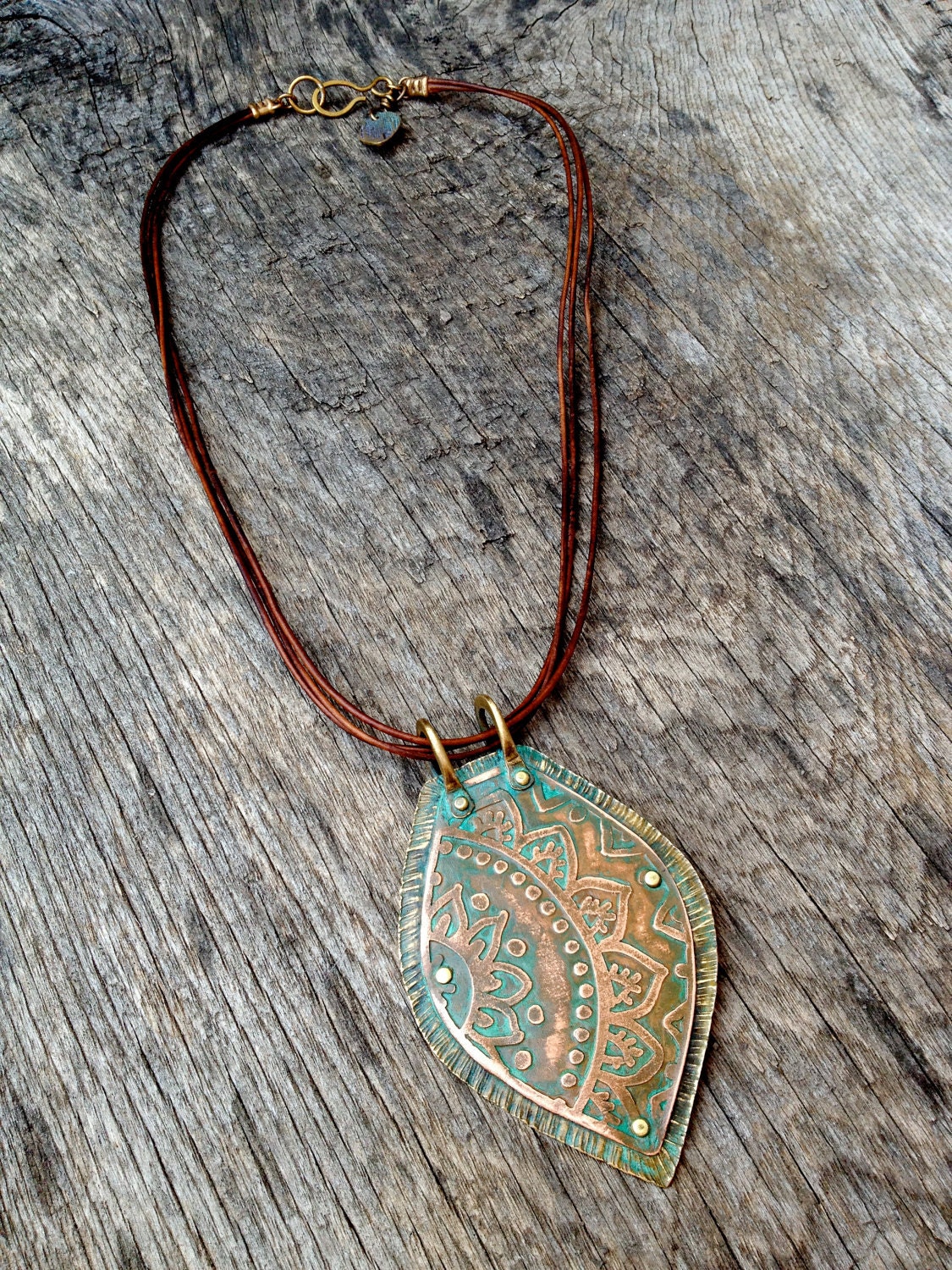 Mixed Metal Mehndi Pendant