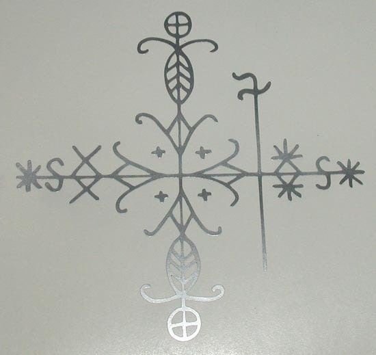 Papa Legba voodoo silver vinyl decal