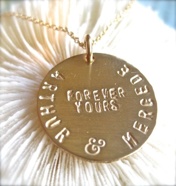 Custom Wedding Pendant or Anniversary Necklace - "FOREVER YOURS"