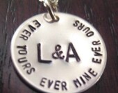 Personalized Silver Initials Pendant Necklace - "First Comes Love..."