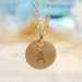 Little Gold Charm Necklace / Petite Initial in 14kgf - Personalized and Hand Stamped