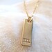 Hand Stamped Charm Necklace - "The Short Bar Initial in Gold"