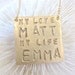 Personalized Square Pendant Necklace in Gold - "My Love and My Life"