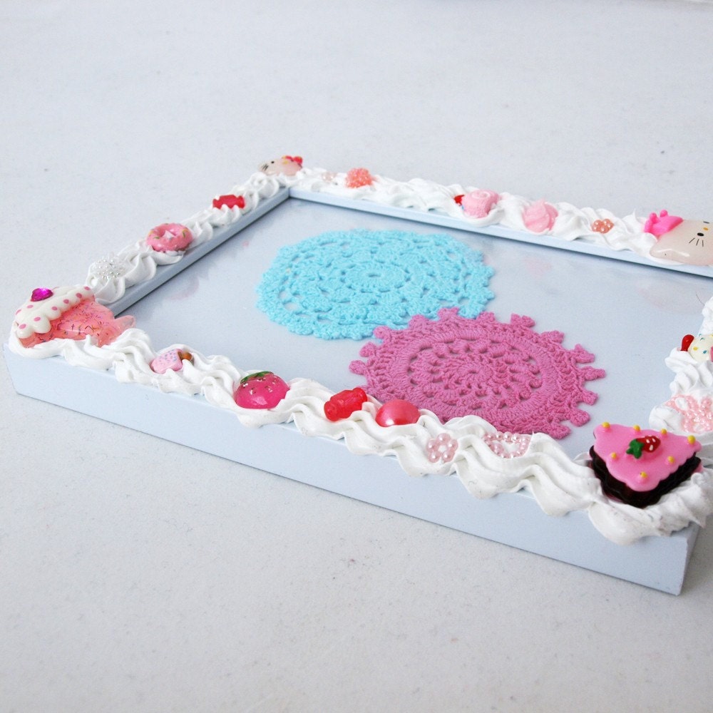 Kitty and Candy Sweets Deco Kawaii Cake 5x7 Picture Frame