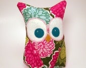 Owl bookend with designer fabric