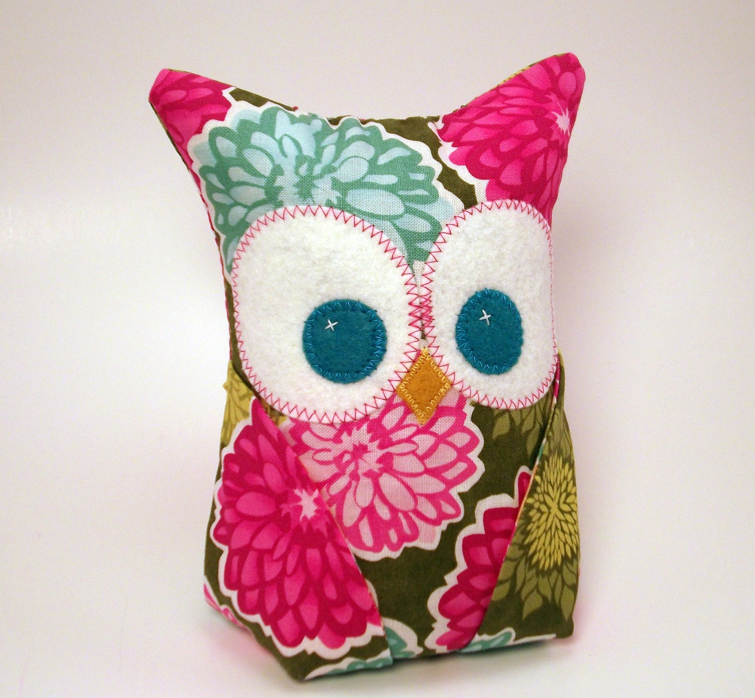 Owl bookend with designer fabric