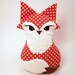 Foxy Plush Fox Riley Blakeorange polka dot fabric