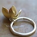 golden bell flower charm ring