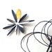 Splurt Brooch, Atomic Flower Brooch, Wearable Art, Metalwork Jewelry, Fashion Jewelry, Black and White with Fused Gold
