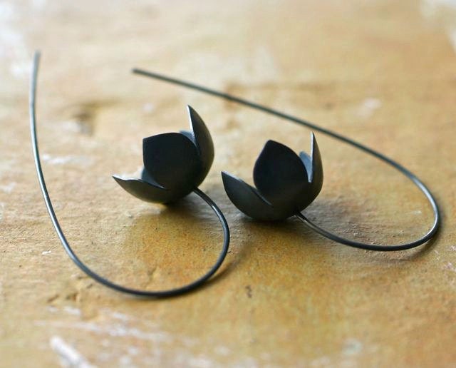 La Nuit Sterling Silver Bell Flower Earrings, Statement Earrings, Woodland Wedding, Wearable Art Jewelry