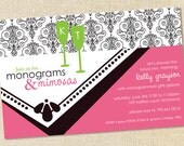 Sweet Wishes 20 Monogams and Mimosas Champagne Brunch Bridal Shower Invitations - Custom Quantities (As Low as 1.19 Each) Il_170x135